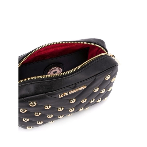 Love Moschino Crossbody Camera Bag Black Gold Stud - Picture 5 of 12